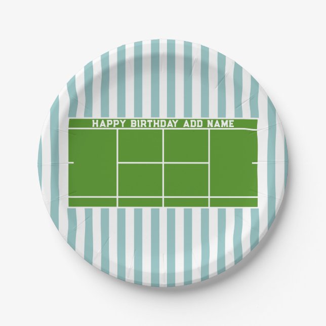 Tennis Birthday Paper Plate (Front)