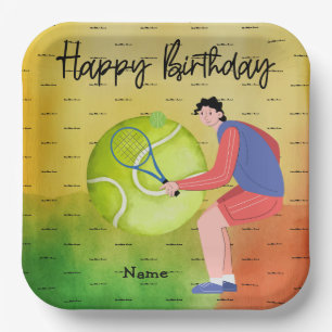 Tennis birthday  paper plate