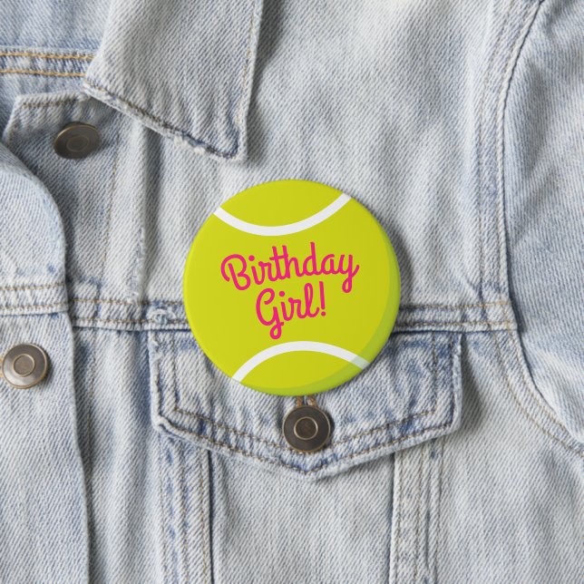 Tennis Birthday Party 7.5 Cm Round Badge (In Situ)