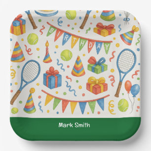 Tennis Birthday Party for Tennis Player Paper Plate