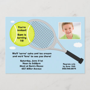 Tennis Birthday Party Invitation