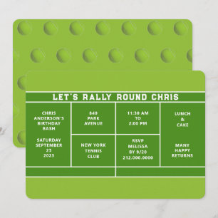 Tennis Birthday Party Invitation