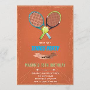 Tennis birthday party invitation