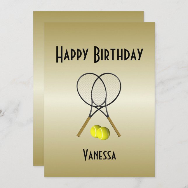 Tennis Birthday Party Invitation with RSVP (Front/Back)