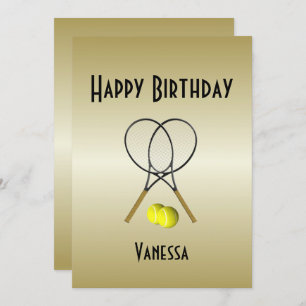 Tennis Birthday Party Invitation with RSVP
