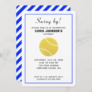 Tennis Birthday Party Invitations