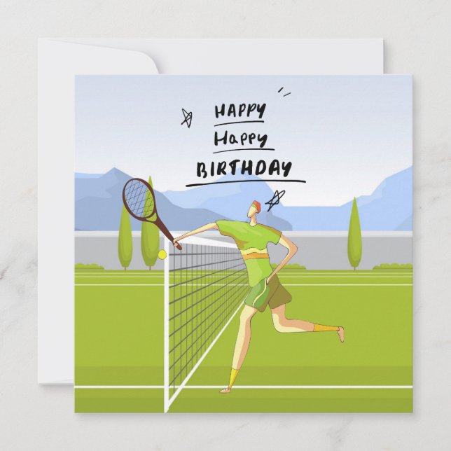 Tennis  Birthday Special Wish for Tennis Player  (Front)
