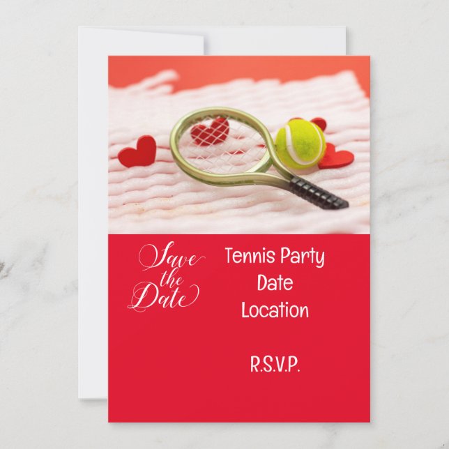 Tennis Birthday Tennis ball  love save the date Invitation (Front)