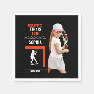 Tennis Birthday, Tennis Girl Player  Napkin