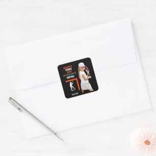 Tennis Birthday, Tennis Girl Player  Square Sticker