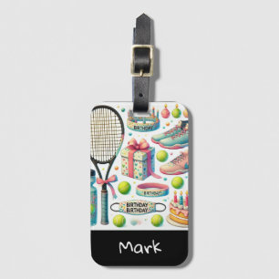 Tennis Birthday Themed Gifts for Player Luggage Tag