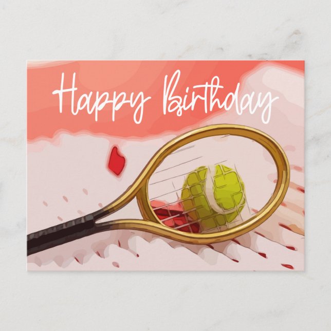 Tennis  Birthday with ball for Player Card (Front)