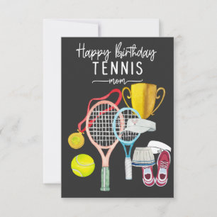 Tennis Birthday with racket and Ball for Mum Mummy Card