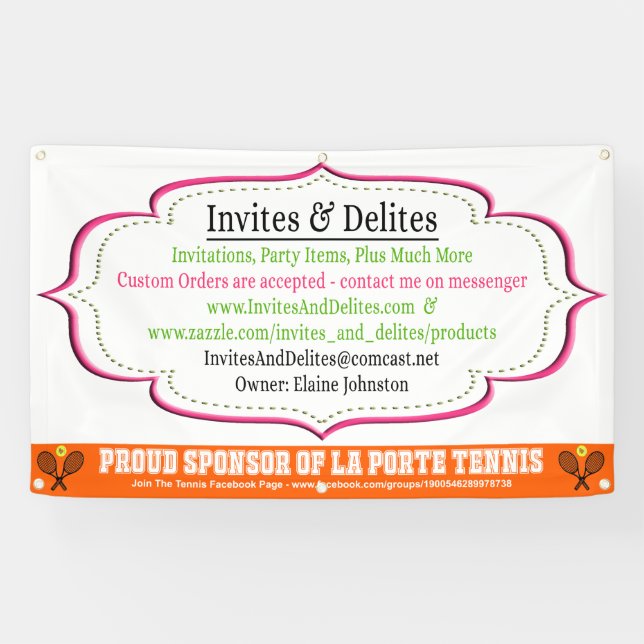 Tennis Booster Club Business Personalised Banner (Horizontal)