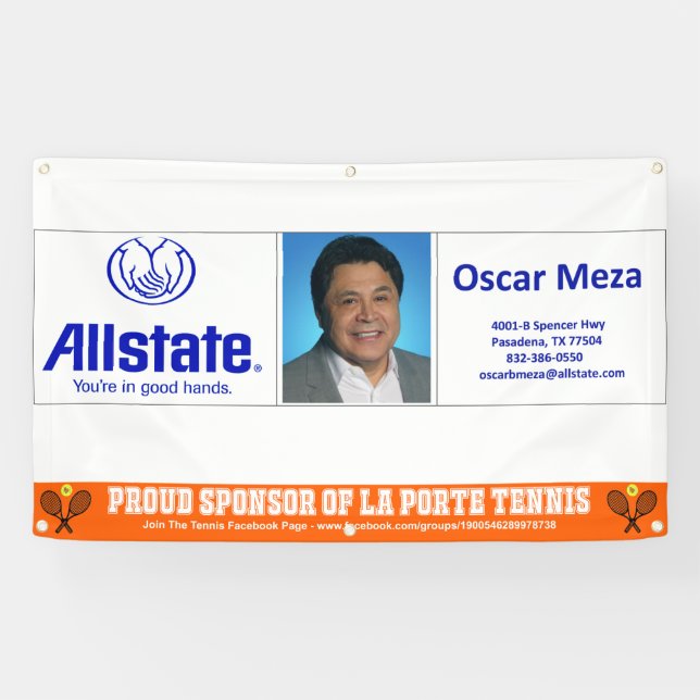 Tennis Booster Club Business Personalised Banner (Horizontal)