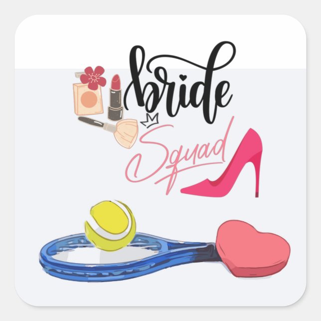 Tennis Bride squad Party Bachelorette  Square Sticker (Front)