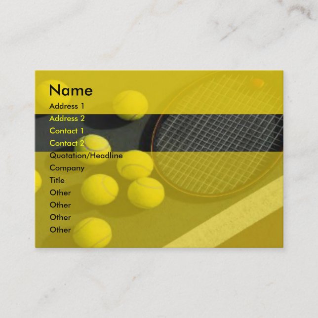 Tennis Business Card (Front)