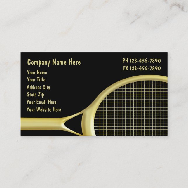 Tennis Business Cards (Front)