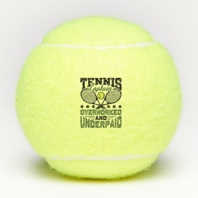 Tennis Captain Overworked and Underpaid Balls (Front)