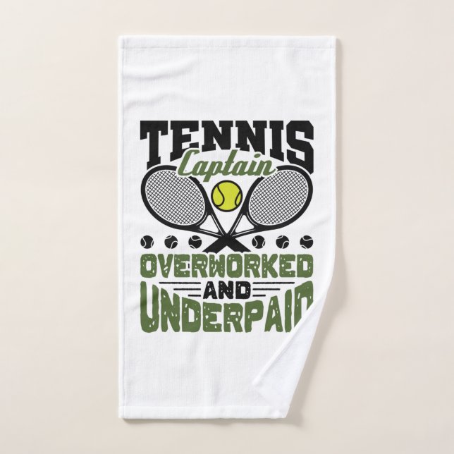 Tennis Captain Overworked and Underpaid Hand Towel (Hand Towel)