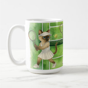 Tennis Cat Lover is playing in the court Coffee Mug