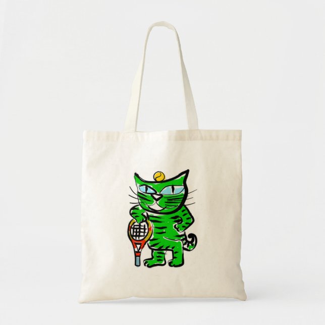 Tennis Cat Tote Bag (Front)