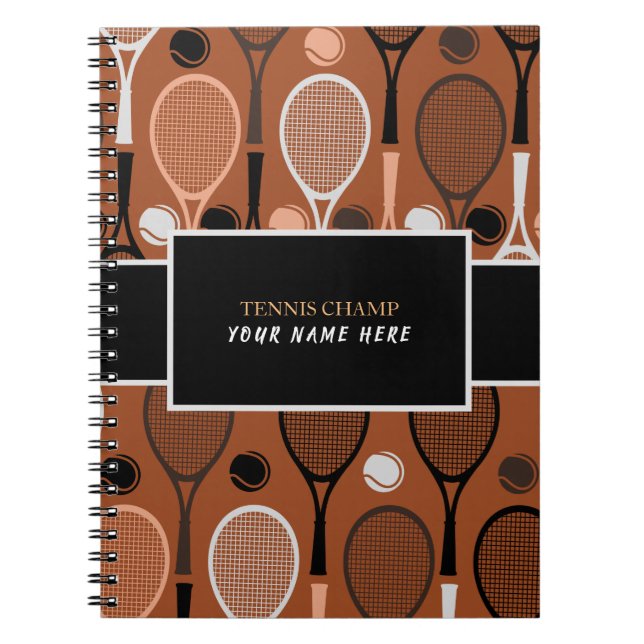 Tennis Champ Your Player Name Funny Personalised Notebook (Front)