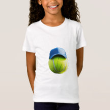 Tennis Chic: Tennis Ball in Cap Tee for Girls