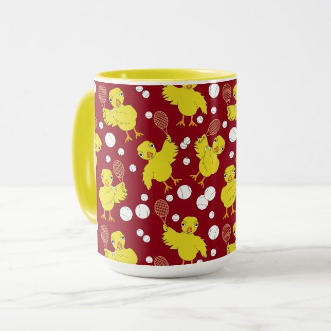 Tennis Chick Pattern Mug (Front Left)