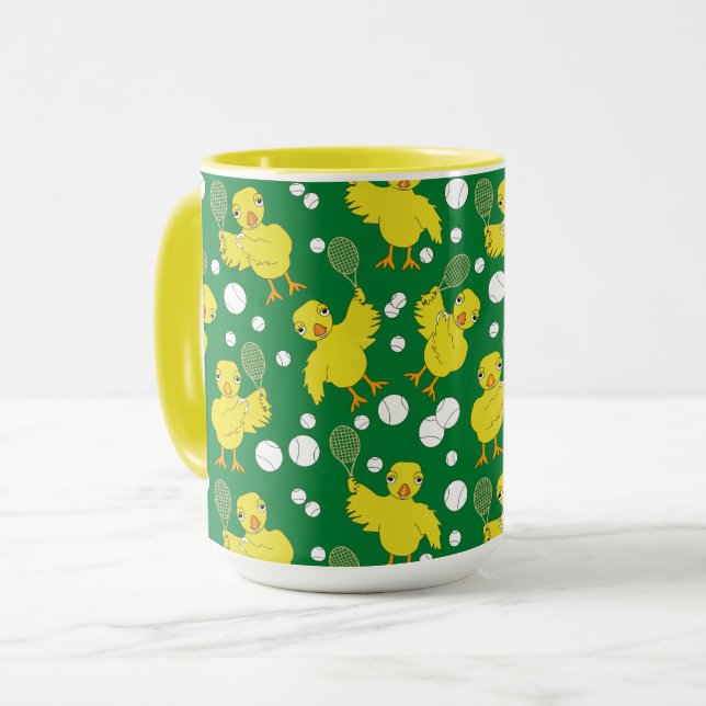 Tennis Chick Pattern Mug (Front Left)