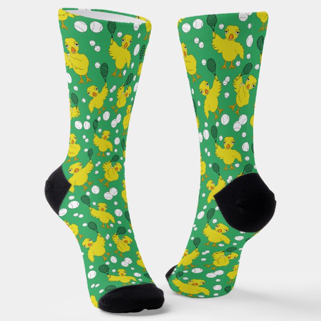 Tennis Chick Pattern  Throw Pillow Socks (Angled)