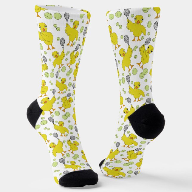 Tennis Chick Pattern  Throw Pillow Socks (Angled)