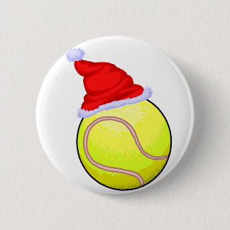 Tennis Christmas 6 Cm Round Badge