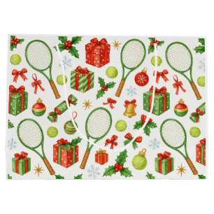 Tennis Christmas ball and racket gifts for Party Large Gift Bag
