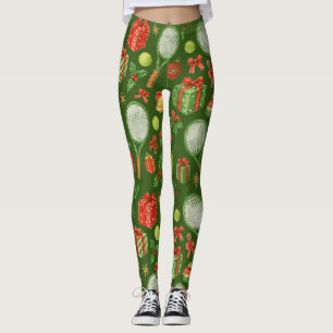 Tennis Christmas ball and racket gifts for player  Leggings