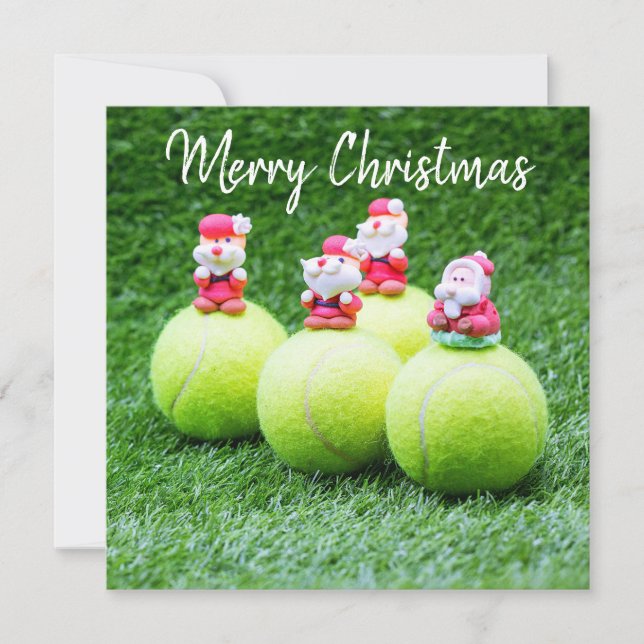 Tennis Christmas ball with Santa Claus Holiday (Front)