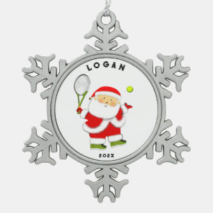 Tennis Christmas Collectable 2026 Snowflake Pewter Christmas Ornament
