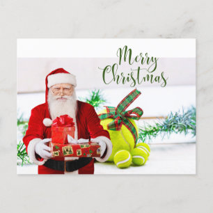 Tennis Christmas decoration with ball and ribbon Holiday Postcard