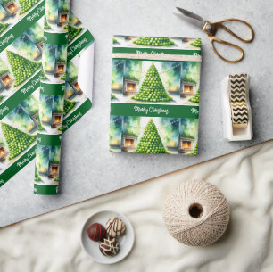 Tennis Christmas Festive Ball Christmas themed Wrapping Paper