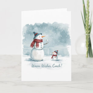 Tennis Christmas  Festive Snowman  Card