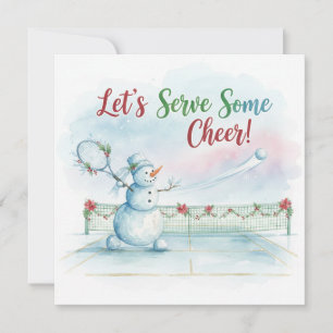 Tennis Christmas  Festive Snowman  Holiday Card