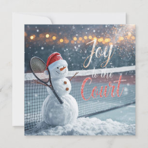 Tennis Christmas  Festive Snowman  Holiday Card