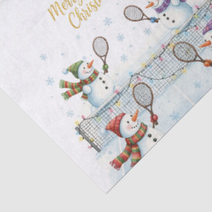 Tennis Christmas Festive Snowman Tissue Paper