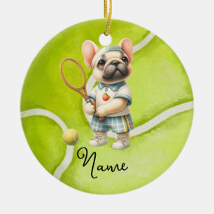 Tennis Christmas for Boy Player  Ceramic Ornament