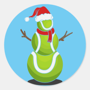 Tennis christmas gift   classic round sticker