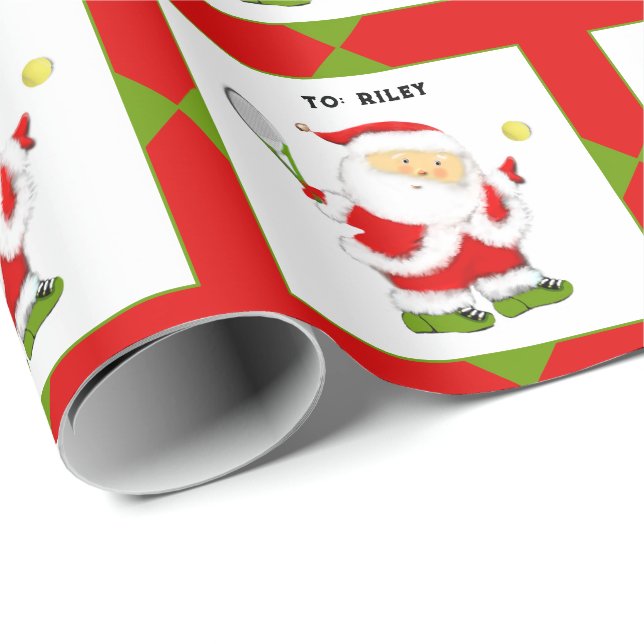 Tennis Christmas Gift Wrapping Paper (Roll Corner)