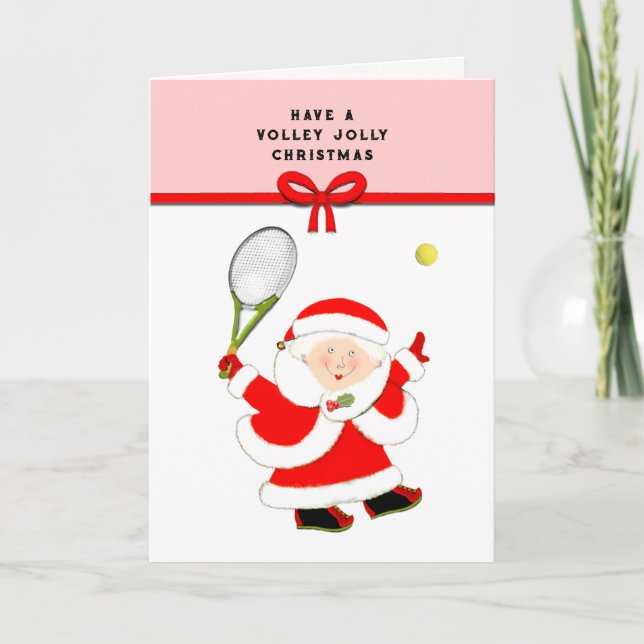 Tennis Christmas Greeting Holiday Card (Front)
