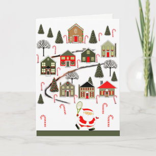 Tennis Christmas Holiday Card