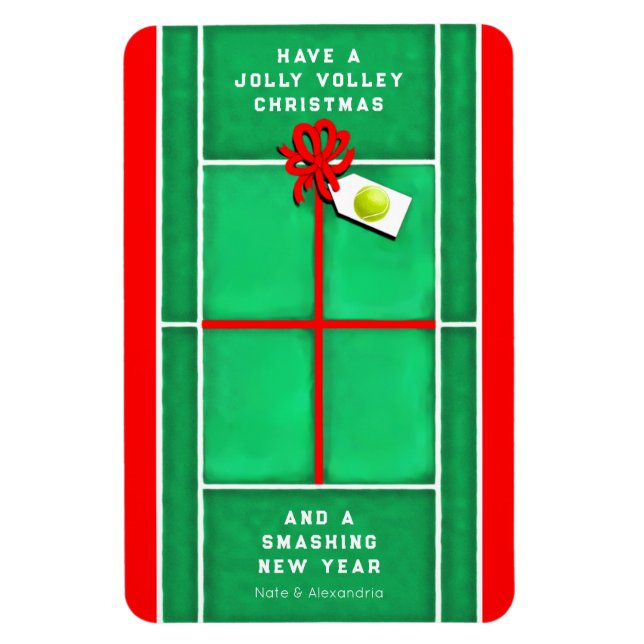 Tennis Christmas Holiday Gift Card Magnet (Vertical)