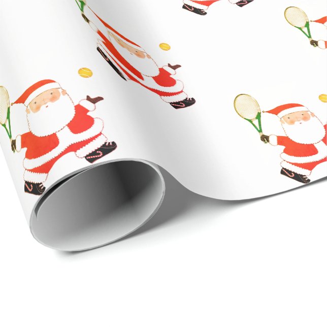Tennis Christmas Holiday Gift Wrapping Paper (Roll Corner)